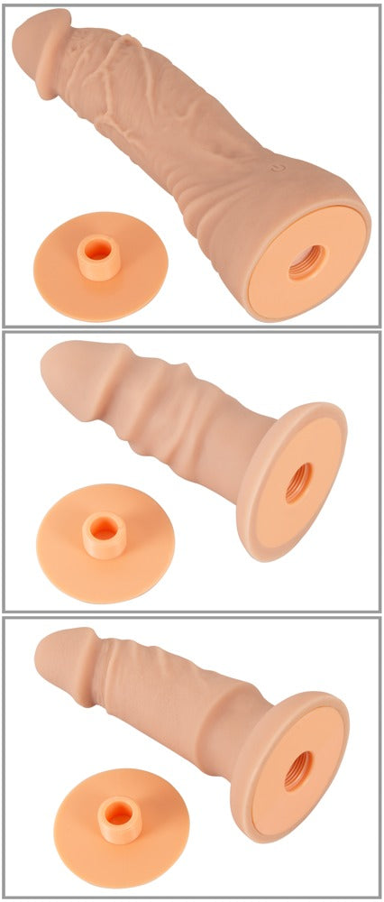 Detailansicht der strukturierten Oberfläche und Form der Dildos