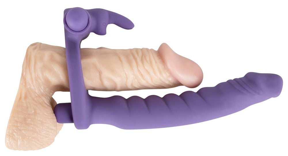 You2Toys Double Delight Anwendung mit Penisring und integriertem Dildo