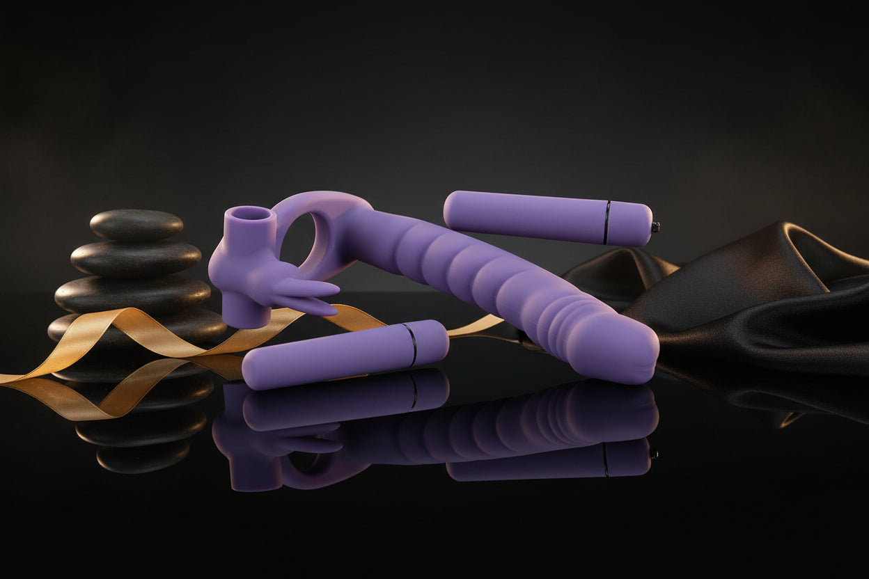 Flexible Form des You2Toys Double Delight mit Dildo und Ring aus Silikon