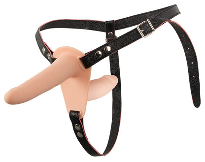 You2Toys Double Strap-On Vibrator mit verstellbarem Harness Vorderansicht