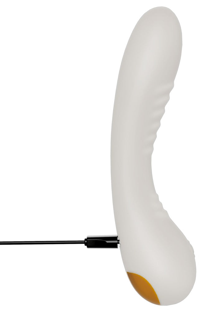Detail der Rillenstruktur des Glow in the dark G-Spot Vibrators