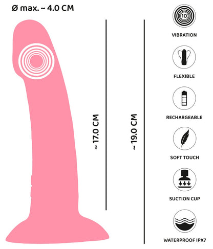 You2Toys Heart Guy Pink Vibrator aufrecht stehend mit Saugfuß