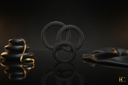 You2Toys Lust 3 Penisringe Set mit Rillenstruktur in Schwarz