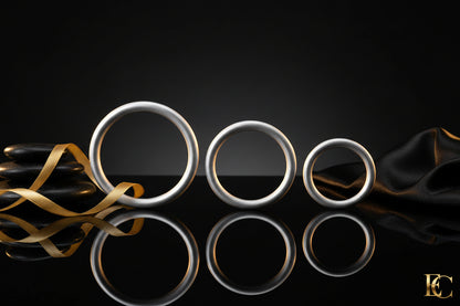 You2Toys Metallic Silikon Penisring Set mit drei Größen in Metall-Optik