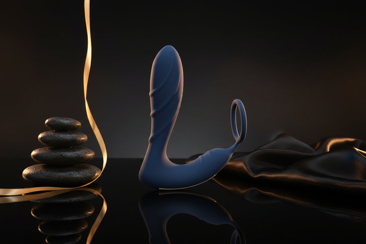 Vibrationsprostata-Plug mit Cockring in ansprechendem Design