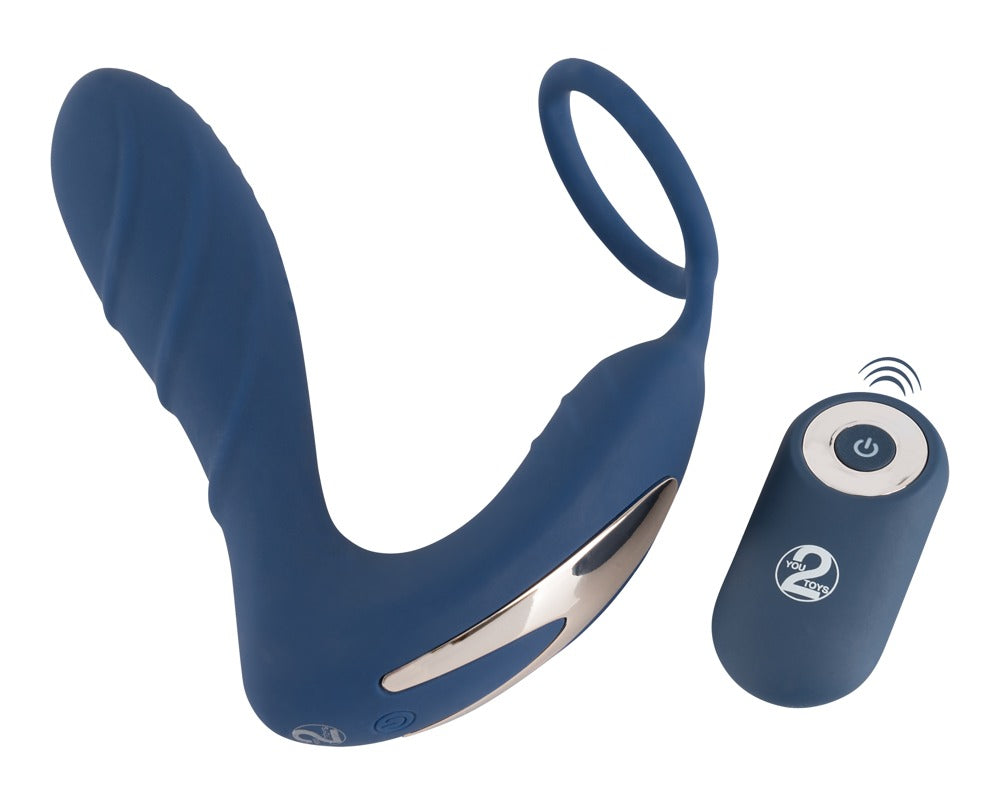 You2Toys vibrierender Prostata Plug mit Penisring und Fernbedienung Gesamtansicht