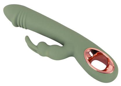 You2Toys Slim Rabbit Olive Dualvibrator Detailansicht geschwungene Form