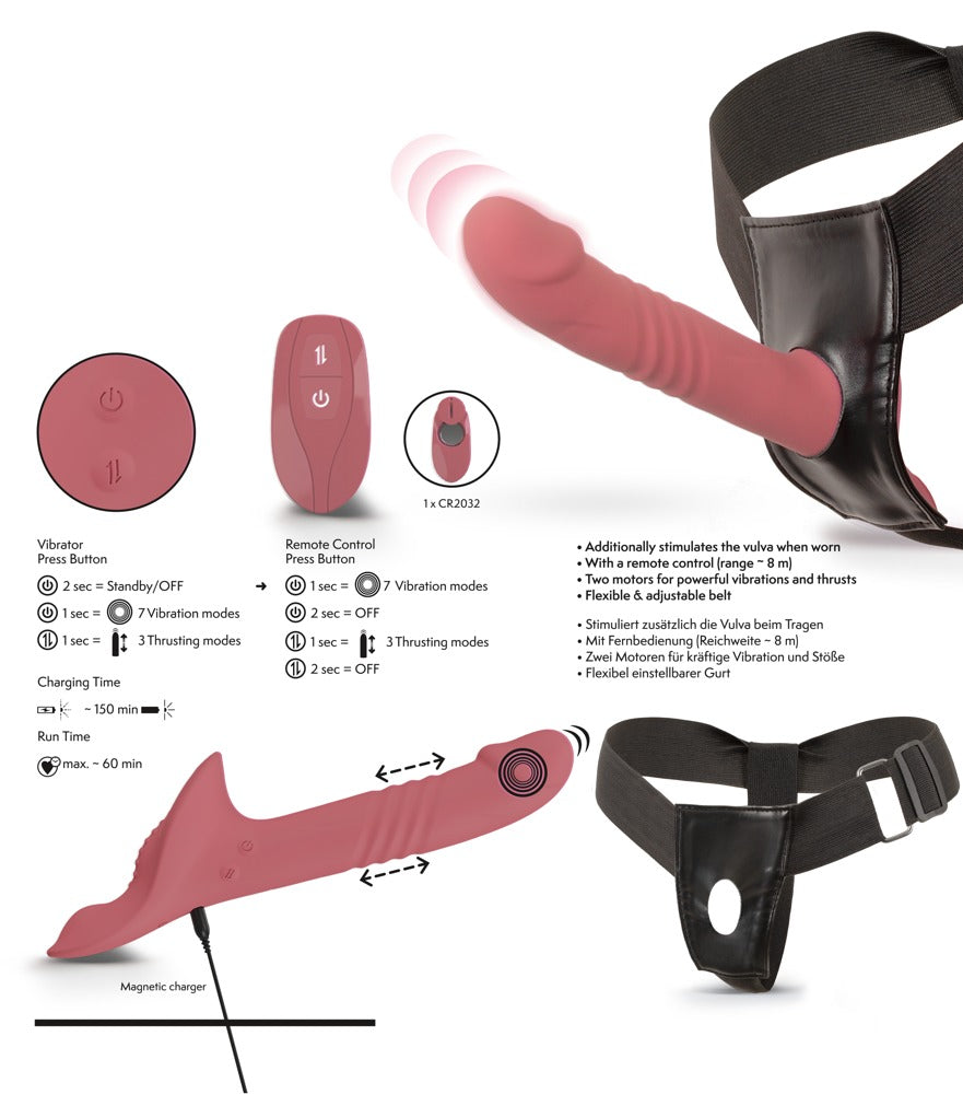 You2Toys Strap-On Set 4 in Anwendung mit Übersicht aller Bestandteile