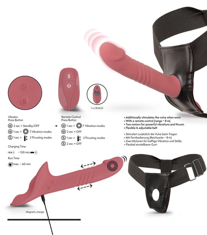 You2Toys Strap-On Set 4 in Anwendung mit Übersicht aller Bestandteile