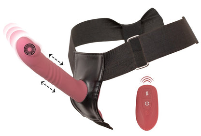 You2Toys Strap-On Set 4 Komplettansicht mit Harness Stoßvibrator und Fernbedienung