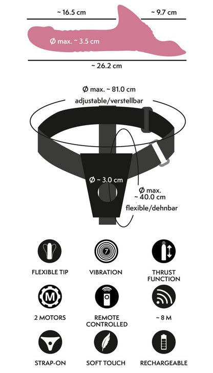 Produktübersicht des You2Toys Strap-On Set 4 mit Funktionen und Details