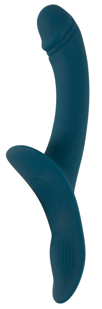 Strap-on Vibrator in gebogenem Seitenprofil