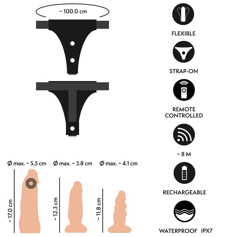 Lieferumfang des Strap-on Sets mit allen Komponenten