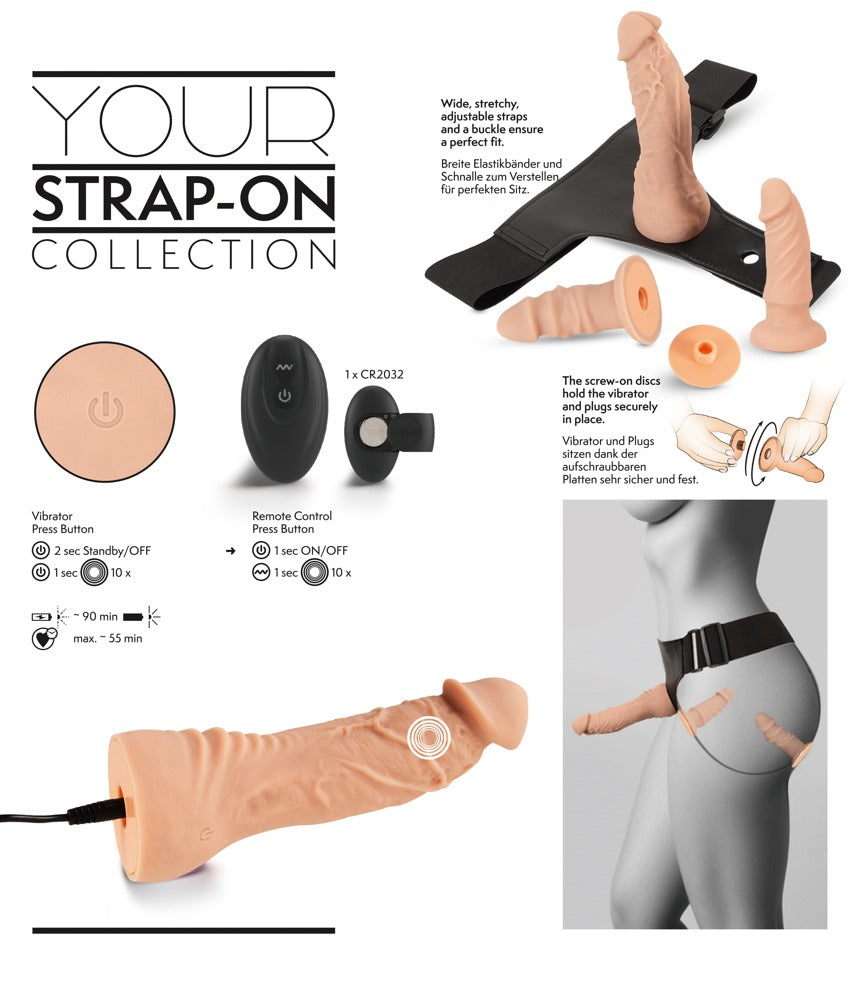 Produktverpackung des Strap-on Sets mit Inhalt