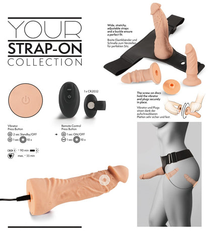 Produktverpackung des Strap-on Sets mit Inhalt