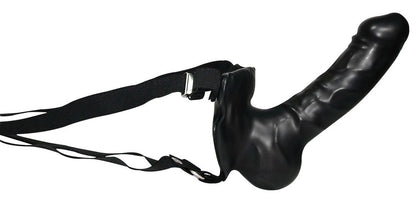 You2Toys Switch Umschnalldildo aus Latex in Schwarz mit verstellbaren Haltebändern Frontansicht
