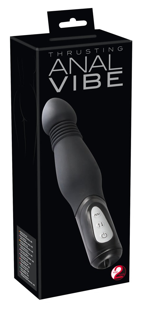 Verpackung des You2Toys Thrusting Anal Vibe in schwarzem Design