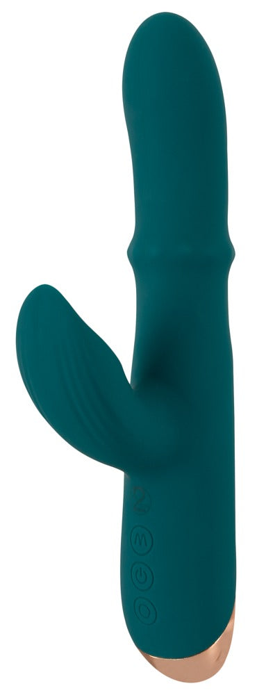 Seitenansicht des You2Toys Thumping Rabbit Vibrators mit Klitorisstimulator
