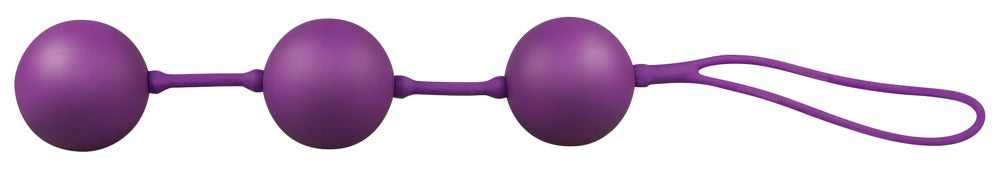 Detailansicht der You2Toys Velvet Balls Liebeskugeln lila mit drei Kugeln